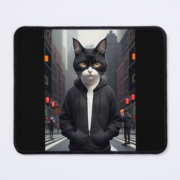 Item preview, Badass Black Cat in Black Hoodie designed and sold by Innercosmic.