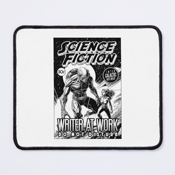 Item preview, Science Fiction Writer At Work Funny Vintage Book Cover designed and sold by GrandeDuc.