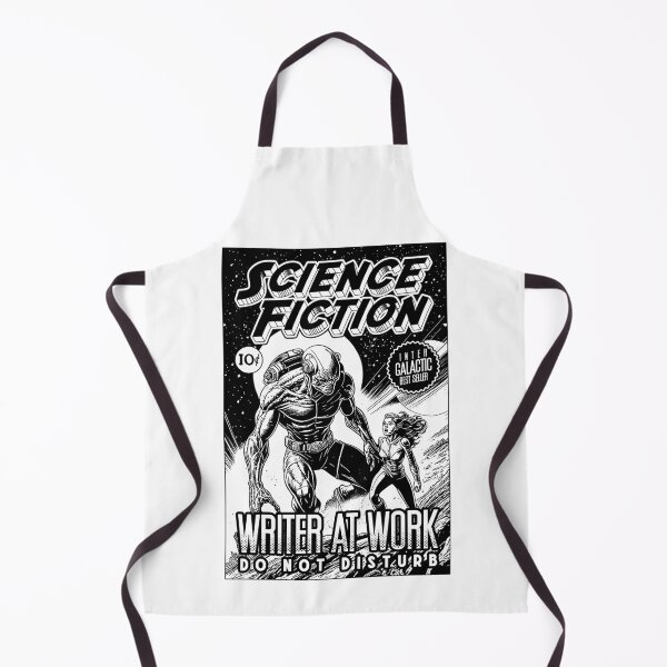 Item preview, Science Fiction Writer At Work Funny Vintage Book Cover designed and sold by GrandeDuc.