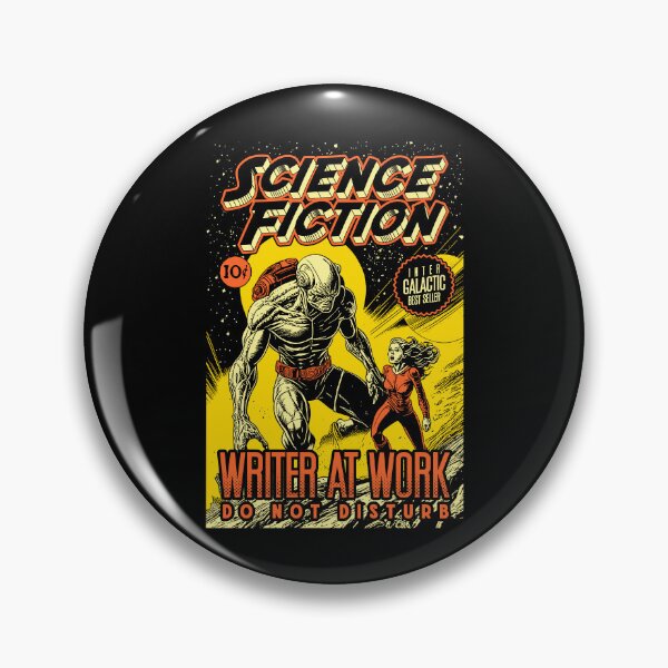 Item preview, Science Fiction Writer At Work Funny Vintage Book Cover designed and sold by GrandeDuc.