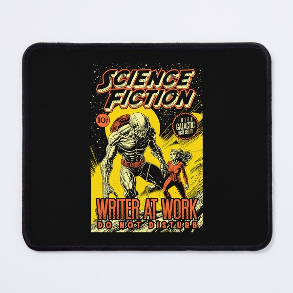 Item preview, Science Fiction Writer At Work Funny Vintage Book Cover designed and sold by GrandeDuc.