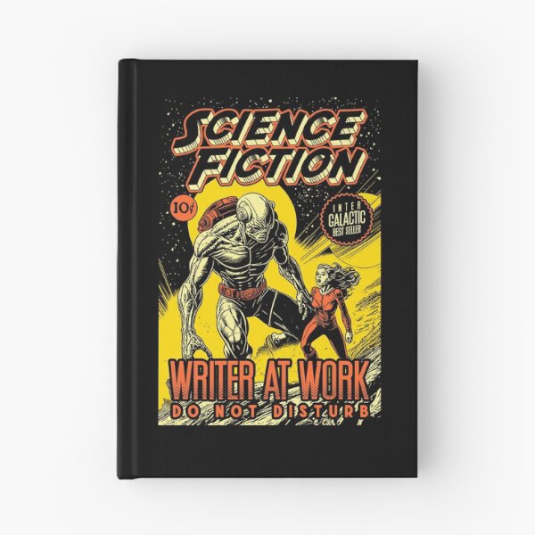 Item preview, Science Fiction Writer At Work Funny Vintage Book Cover designed and sold by GrandeDuc.