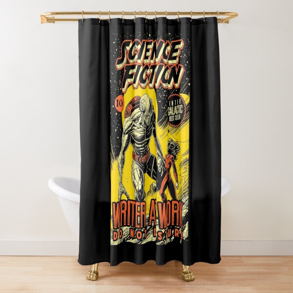 Item preview, Science Fiction Writer At Work Funny Vintage Book Cover designed and sold by GrandeDuc.