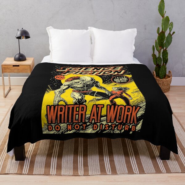 Item preview, Science Fiction Writer At Work Funny Vintage Book Cover designed and sold by GrandeDuc.