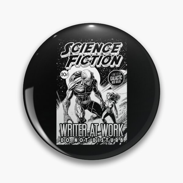 Item preview, Science Fiction Writer At Work Funny Vintage Book Cover designed and sold by GrandeDuc.