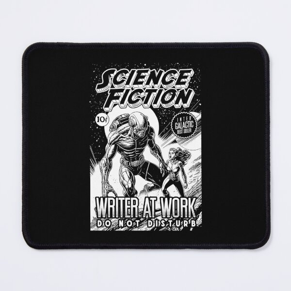 Item preview, Science Fiction Writer At Work Funny Vintage Book Cover designed and sold by GrandeDuc.