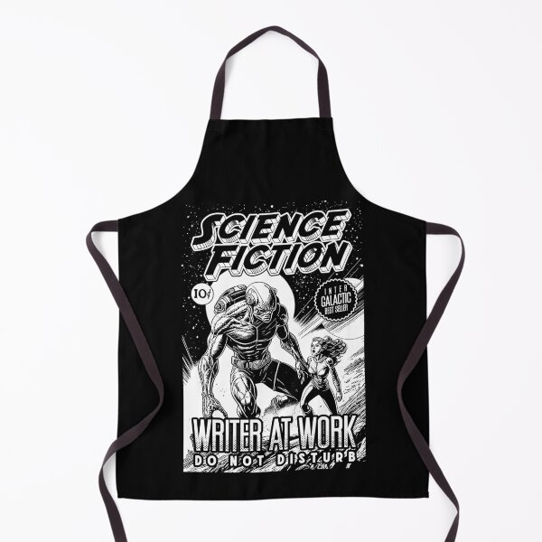 Item preview, Science Fiction Writer At Work Funny Vintage Book Cover designed and sold by GrandeDuc.