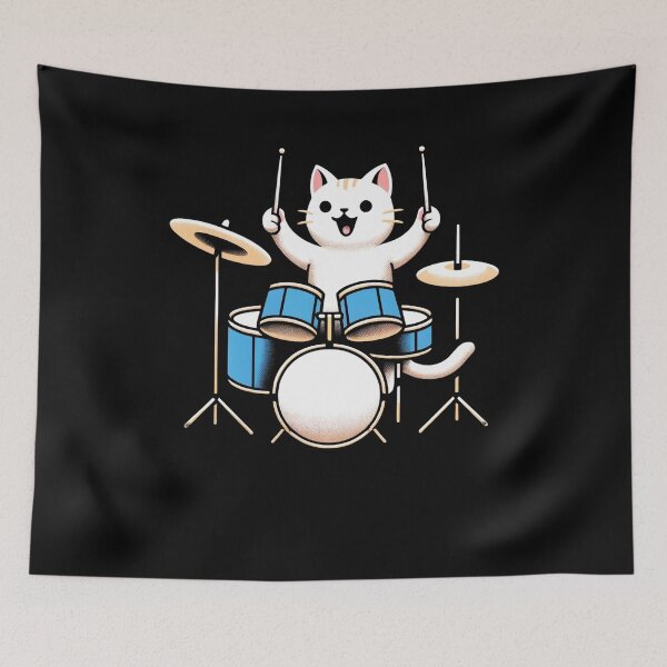 Item preview, Cat Playing Drums Funny Cat Lover For Drummers designed and sold by Chmielayka.