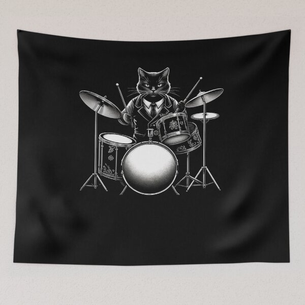 Item preview, Cat Playing Drums Funny Cat Lover For Drummers designed and sold by Chmielayka.