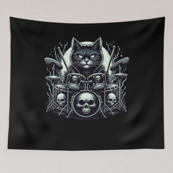Item preview, Cat Playing Drums Funny Cat Lover For Drummers designed and sold by Chmielayka.
