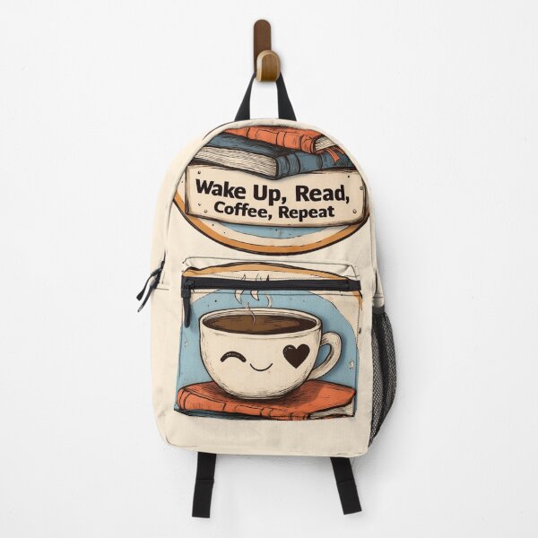 Item preview, Wake Up, Read, Coffee, Repeat Vintage Illustration Cozy designed and sold by memememescat.