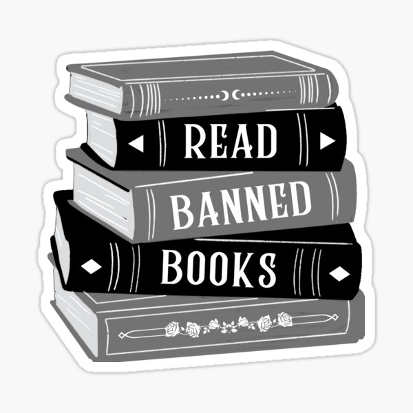 Item preview, Read Banned Books Book Stack / Pile Grey designed and sold by Taiga-Design.