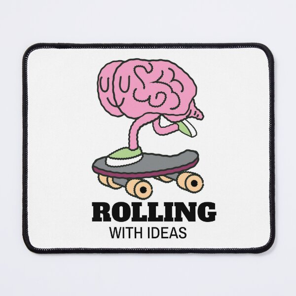 Item preview, Quirky Skating Brain Illustration designed and sold by Taans-Creation.