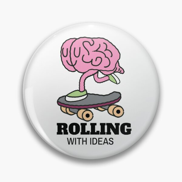 Item preview, Quirky Skating Brain Illustration designed and sold by Taans-Creation.