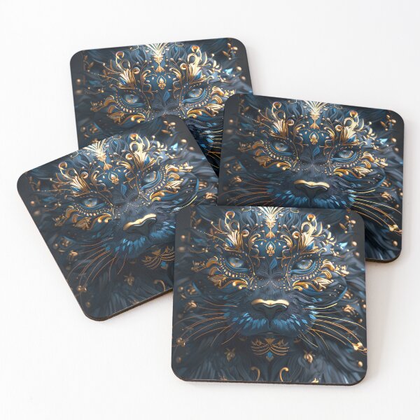 Item preview, panther head black and gold designed and sold by IreneRuya.