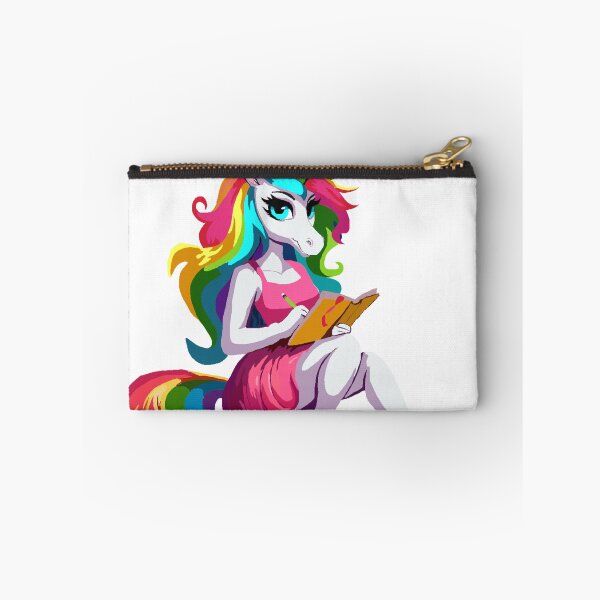 Item preview, Rainbow Unicorn Lady with Sketch Pad designed and sold by KlakkDrawsStuff.