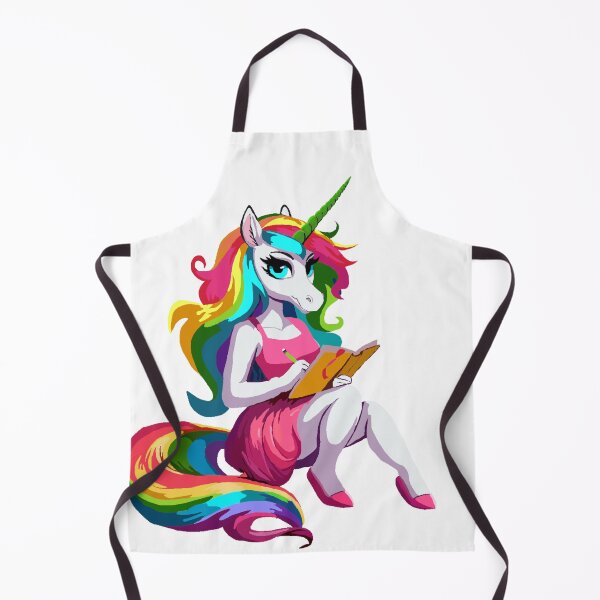 Item preview, Rainbow Unicorn Lady with Sketch Pad designed and sold by KlakkDrawsStuff.