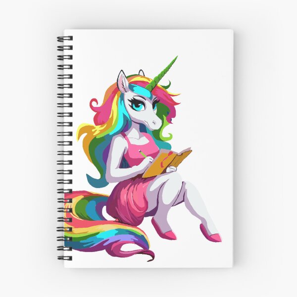 Item preview, Rainbow Unicorn Lady with Sketch Pad designed and sold by KlakkDrawsStuff.