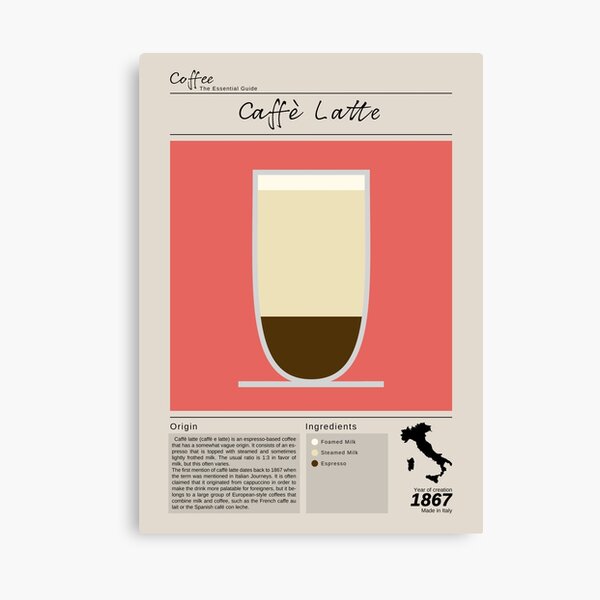 Item preview, Coffee Essential Guide Caffè Latte designed and sold by My Digital Mind.