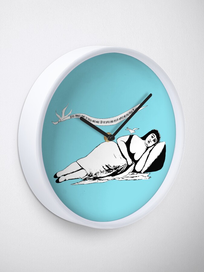 Thumbnail 1 of 4, Clock, Good Things Come to Those Who Wait designed and sold by DostoyevskyNSon.