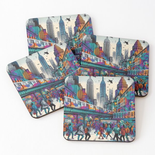 Item preview, vibrant city life depiction designed and sold by Dominika Farkašová.