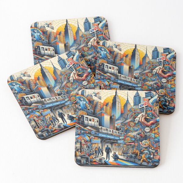 Item preview, skyscrapers and subway scenes designed and sold by Dominika Farkašová.