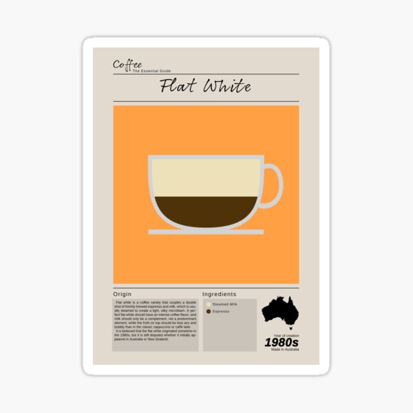 Item preview, Coffee Essential Guide Flat White designed and sold by My Digital Mind.