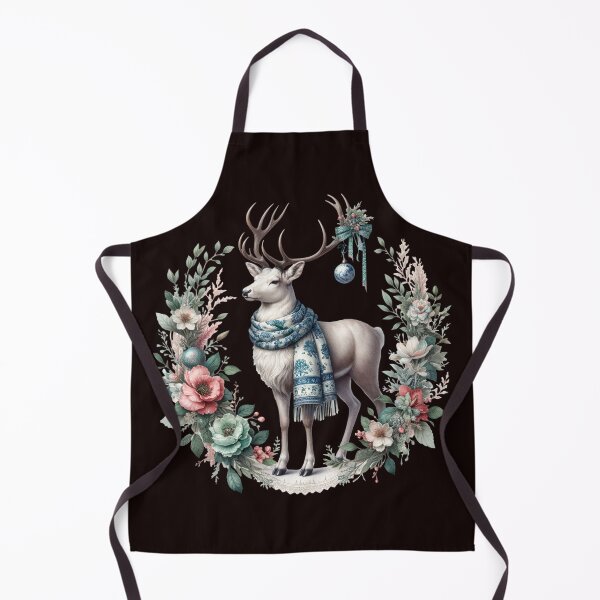 Item preview, Grandmillenial Preppy Chinoiserie Reindeer Granny Chic Floral Blue Toile  designed and sold by InkwaveDesigns.