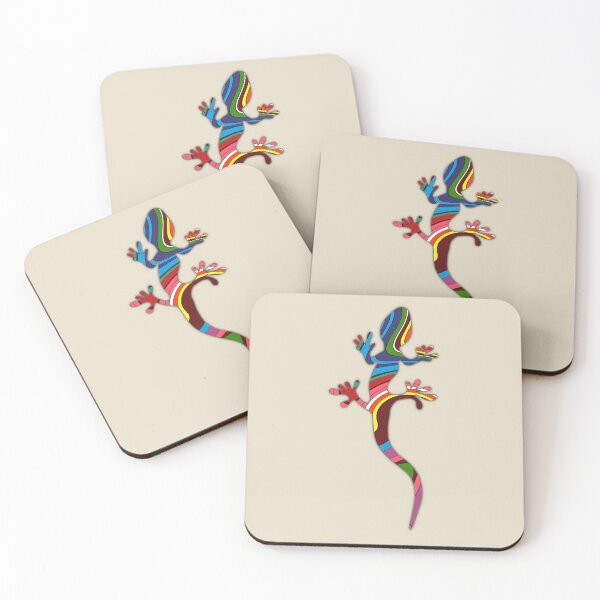 Aperçu de l'œuvre Signe ethnique de lézard gecko dans un design abstrait moderne créée et vendue par mikistudio.