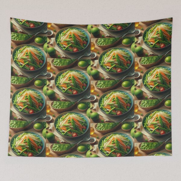 Item preview, Green Papaya Salad Impressionism Art Style designed and sold by artofuniverse.