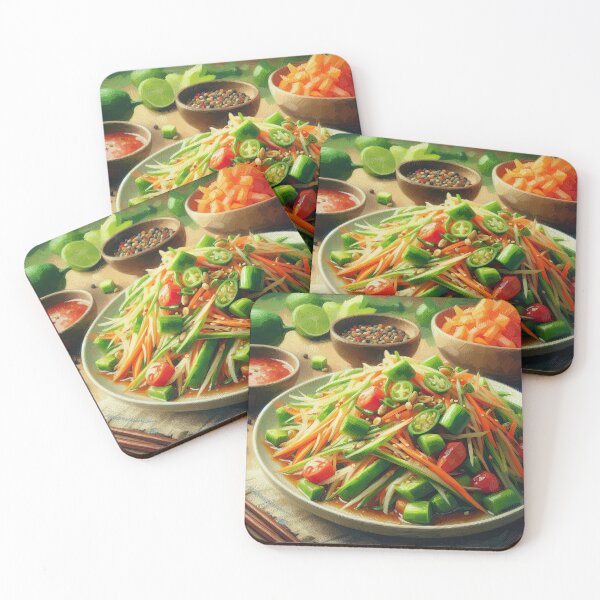 Item preview, Green Papaya Salad Impressionism Art Style designed and sold by artofuniverse.