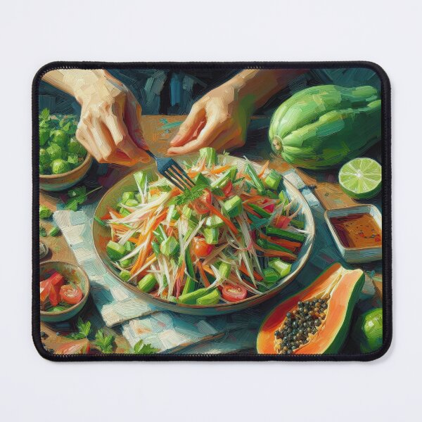 Item preview, Green Papaya Salad Impressionism Art Style designed and sold by artofuniverse.