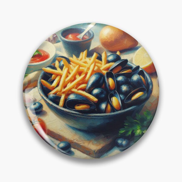 Artikelvorschau, Moules Frites Impressionismus-Kunststil entworfen und verkauft von artofuniverse.