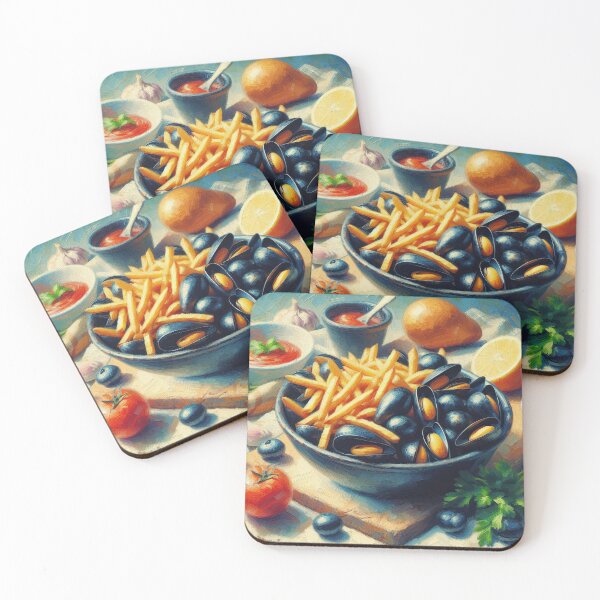 Item preview, Moules Frites Impressionism Art Style designed and sold by artofuniverse.