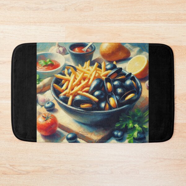 Item preview, Moules Frites Impressionism Art Style designed and sold by artofuniverse.