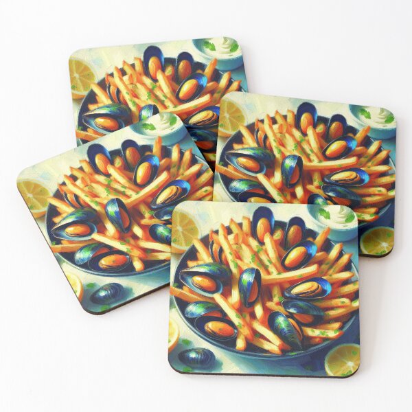 Item preview, Moules Frites Impressionism Art Style designed and sold by artofuniverse.