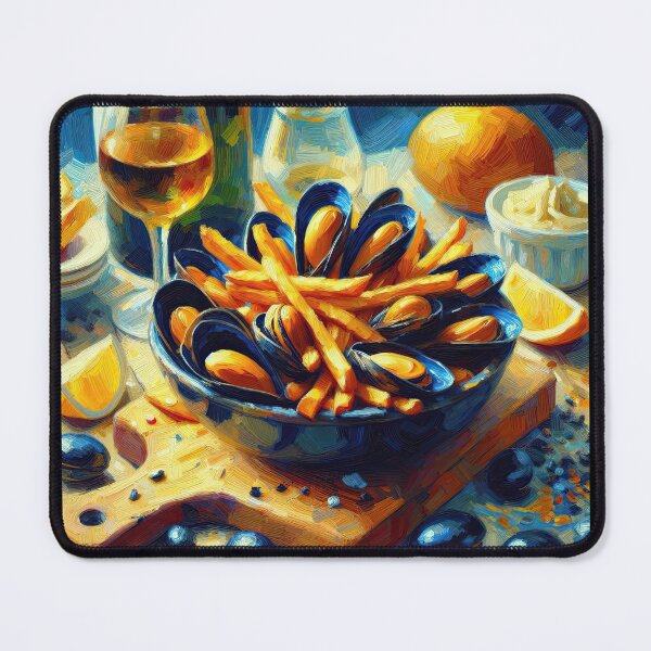 Item preview, Moules Frites Impressionism Art Style designed and sold by artofuniverse.