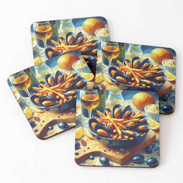 Item preview, Moules Frites Impressionism Art Style designed and sold by artofuniverse.