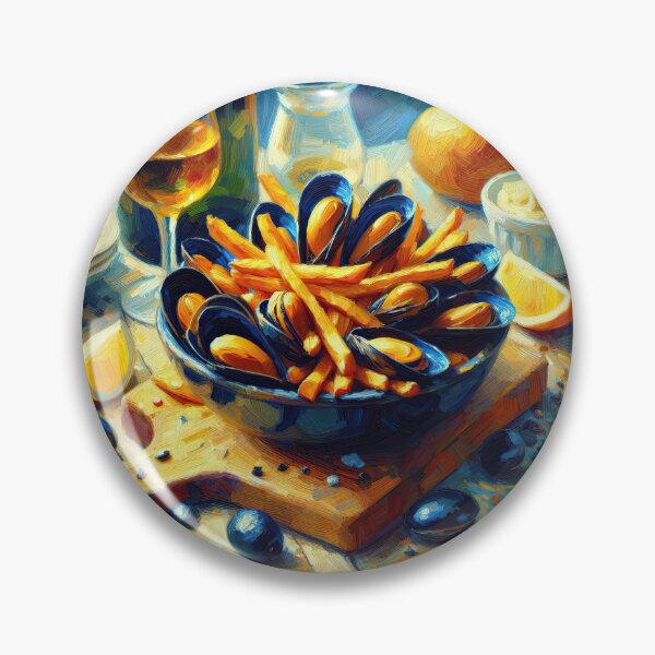 Artikelvorschau, Moules Frites Impressionismus-Kunststil entworfen und verkauft von artofuniverse.