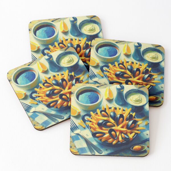 Item preview, Moules Frites Impressionism Art Style designed and sold by artofuniverse.
