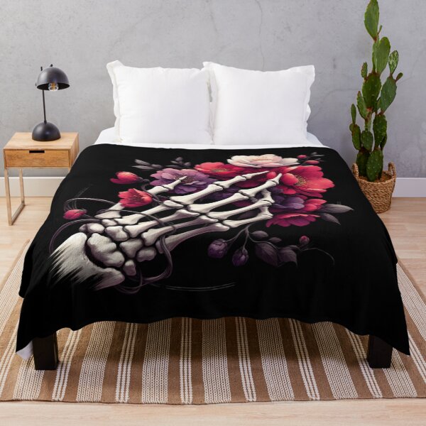 Item preview, Skeleton Hand with Vibrant Floral Bouquet designed and sold by IllumeInk.