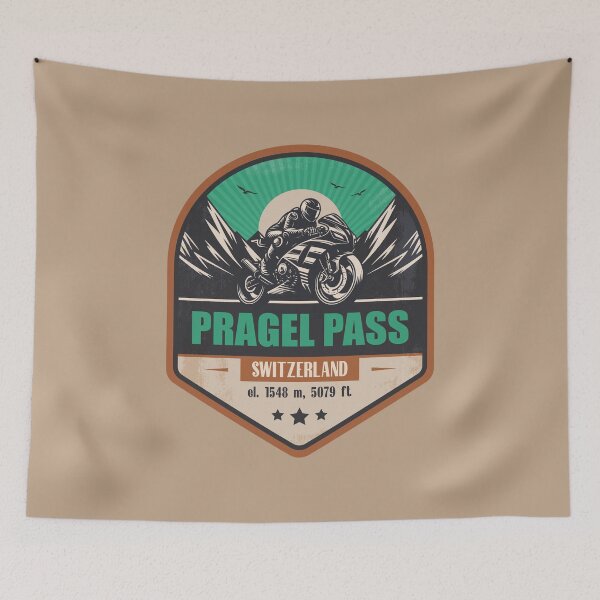 Item preview, Pragel Pass Switzerland Motorcycling Mountain Design designed and sold by CynthiaGraphics.