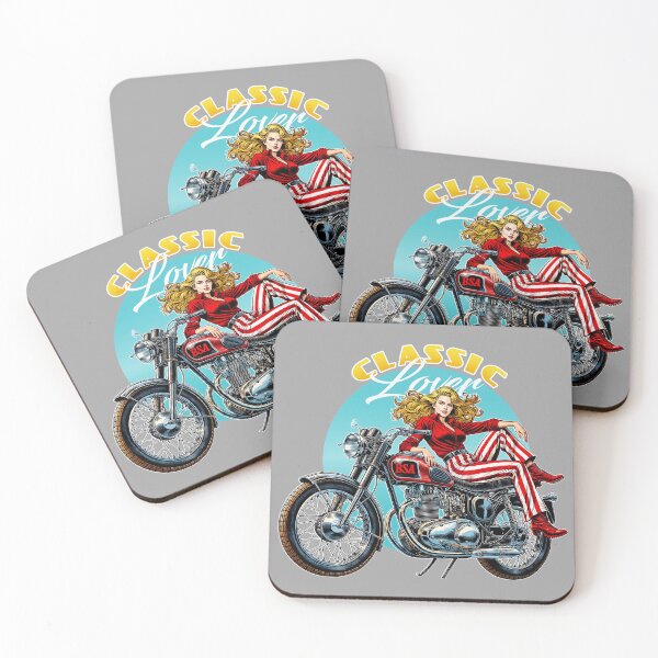 Item preview, Classic Motorcycle Pin-up Girl on a BSA Motorcycle designed and sold by vintageracer.