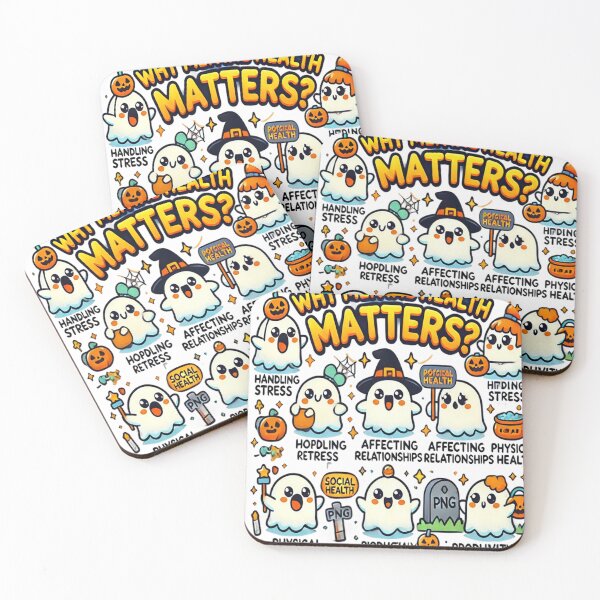 Item preview, Why Mental Health Matters? Adorable Halloween-Themed Ghost Design designed and sold by Plazacore.