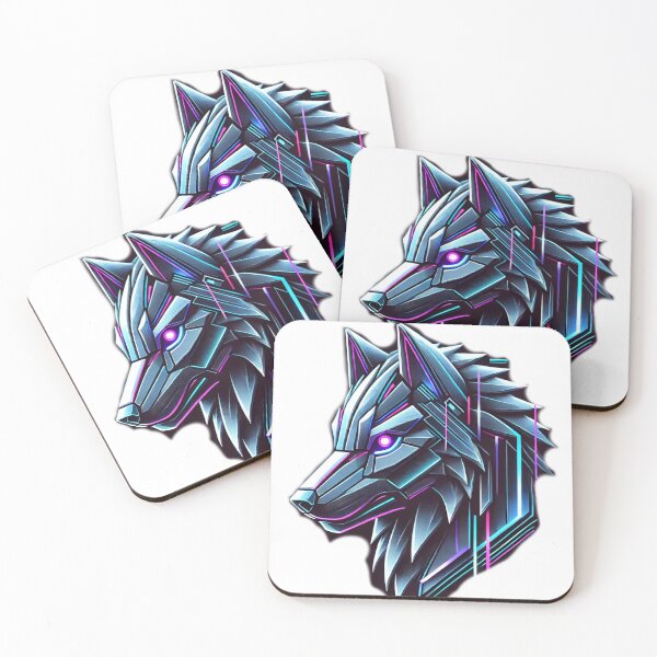 Item preview,  Futuristic Neon Wolf in Geometric Style designed and sold by QuirkWears.