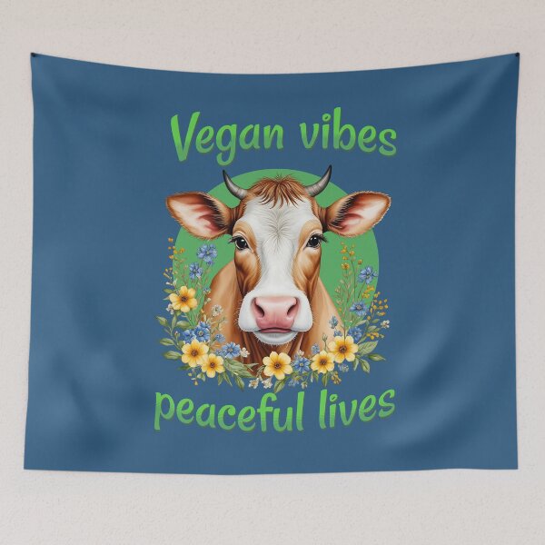 Item preview, Vegan vibes peaceful lives designed and sold by Purr95.