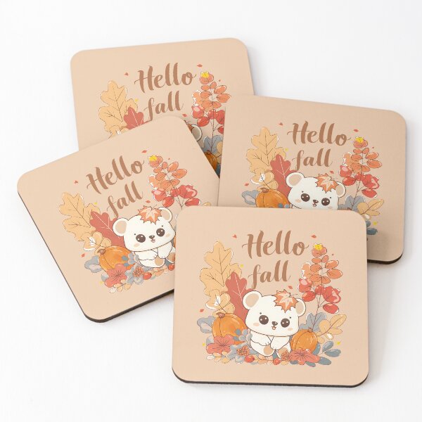 Item preview, Cute Kawaii Bear Hello Fall designed and sold by KindlyKawaii.
