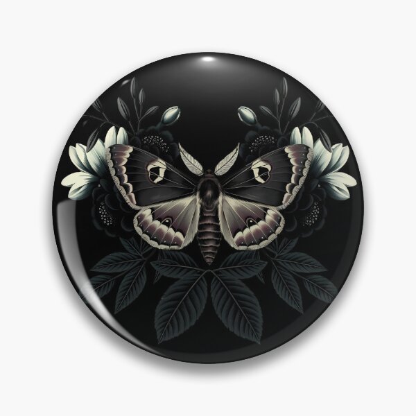 Item preview, Black moth - dark floral academia aesthetic withcy feminine girly girlie botanical nature witchcore night goth girls designed and sold by Fantasy Cache.