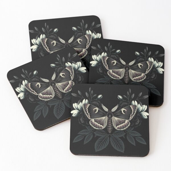 Item preview, Black moth - dark floral academia aesthetic withcy feminine girly girlie botanical nature witchcore night goth girls designed and sold by Fantasy Cache.