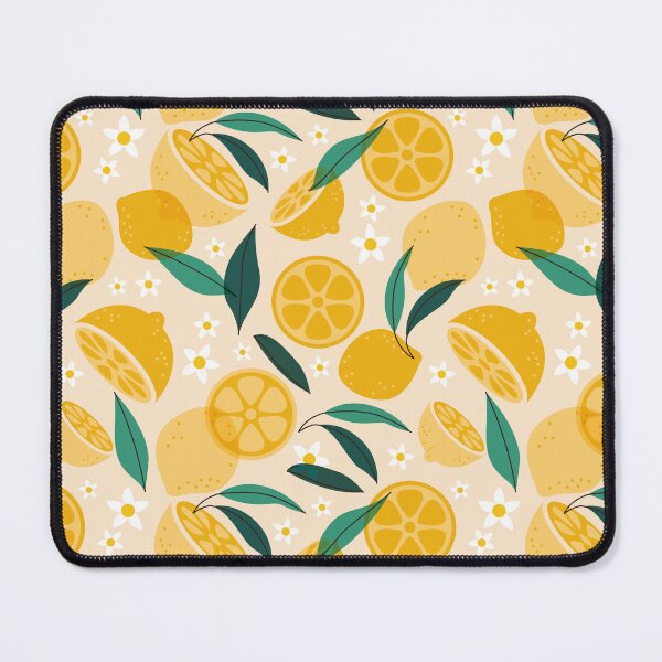 Item preview, Bright Lemon and Leaf Pattern with Floral Accents designed and sold by a-mine.